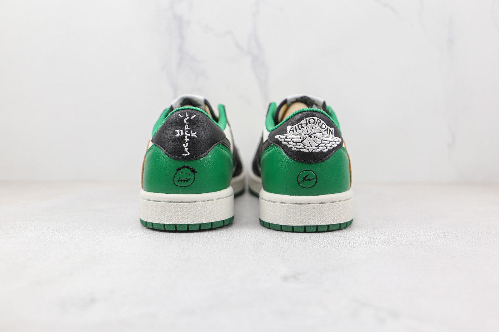 Fragment Design x Travis Scott x Air Jordan 1 Retro Low Green Black White
